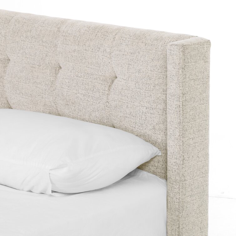 Estrela Upholstered Metal Wingback Bed